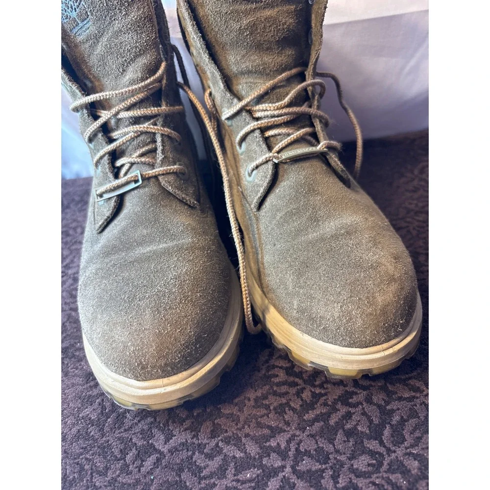 Timberland Kids 6 Inch Waterproof Insulated Suede Boots Olive Green A18LA Size 5